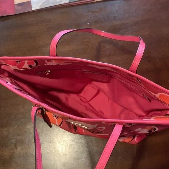 Pink floral Coach bag